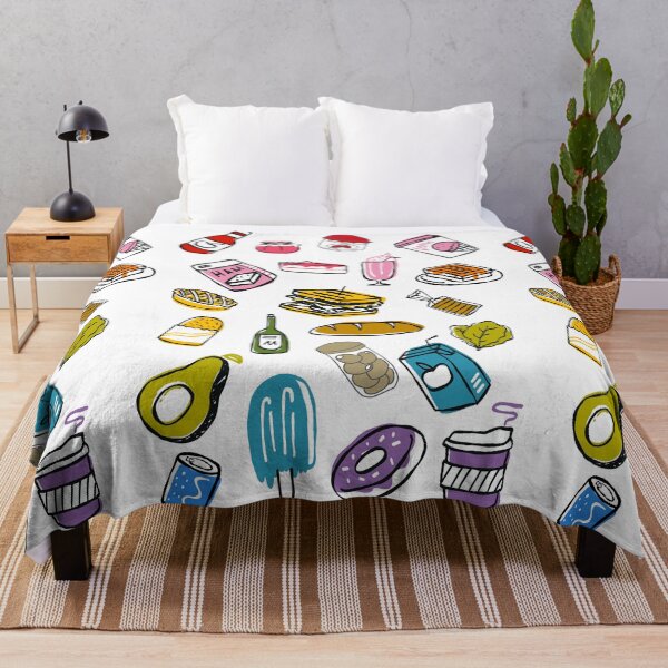 Item preview, Retro Food Drink Doodles Cute Kitchen Pattern designed and sold by The Lady Goblin's Goods.