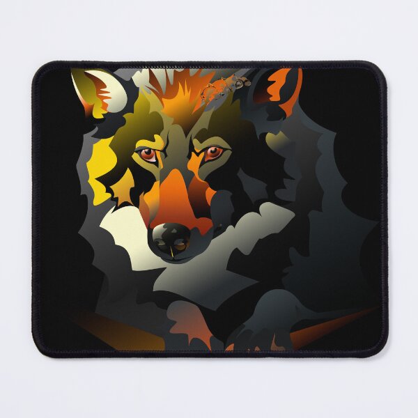 Item preview, Geometric Wolf Portrait - Solar Molten Gold Variant designed and sold by DB-Vector-Art.