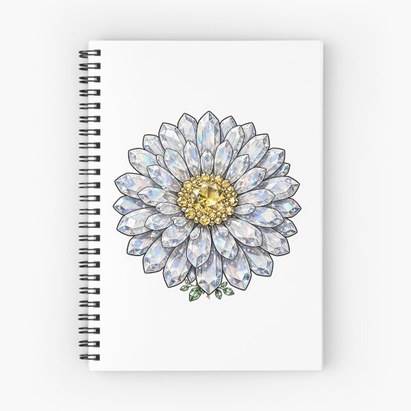 Item preview, White Daisy Crystal Sticker - Moonstone Yellow Diamond designed and sold by FineLineBotanical .