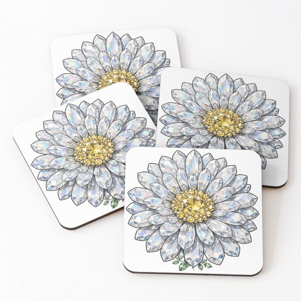 Item preview, White Daisy Crystal Sticker - Moonstone Yellow Diamond designed and sold by Crystal Critters .
