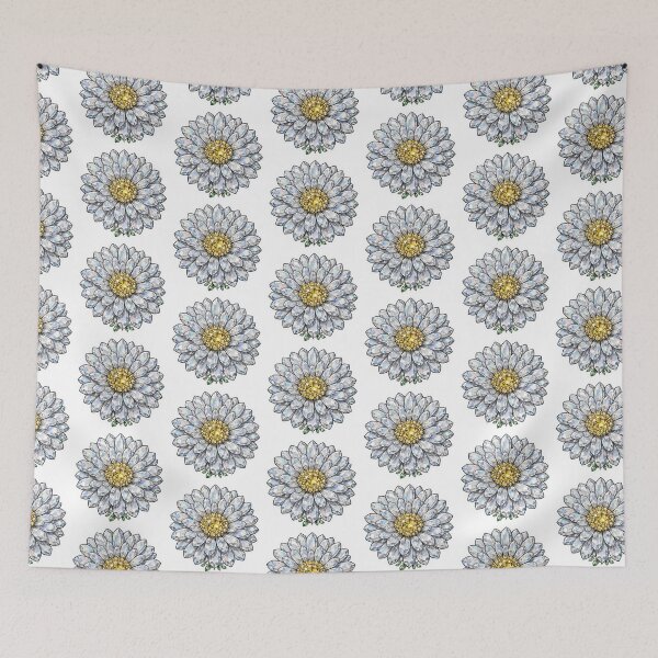 Item preview, White Daisy Crystal Sticker - Moonstone Yellow Diamond designed and sold by FineLineBotanical .