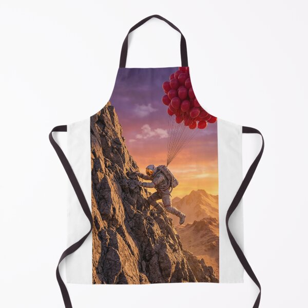 Item preview, Astronaut Mountain Climbing with Red Balloons at Sunset designed and sold by Rain-Road.
