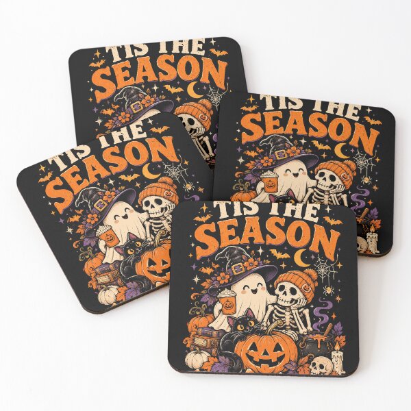 Item preview, Tis The Season Cute Halloween Ghost and Skeleton designed and sold by justinhmorton.