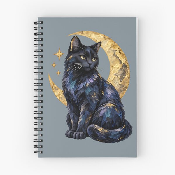 Item preview, Celestial Black Cat with Antique Gold Crescent designed and sold by  MAD's Recreation Studio.
