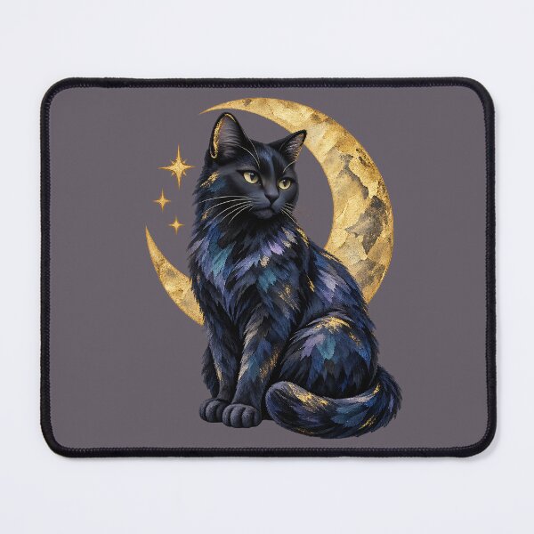 Item preview, Celestial Black Cat with Antique Gold Crescent designed and sold by MAD's Recreation Studio.
