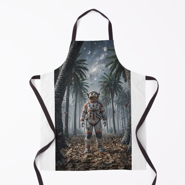 Item preview, Cosmic Astronaut in Autumn Palm Forest: Surreal Space Art designed and sold by Rain-Road.