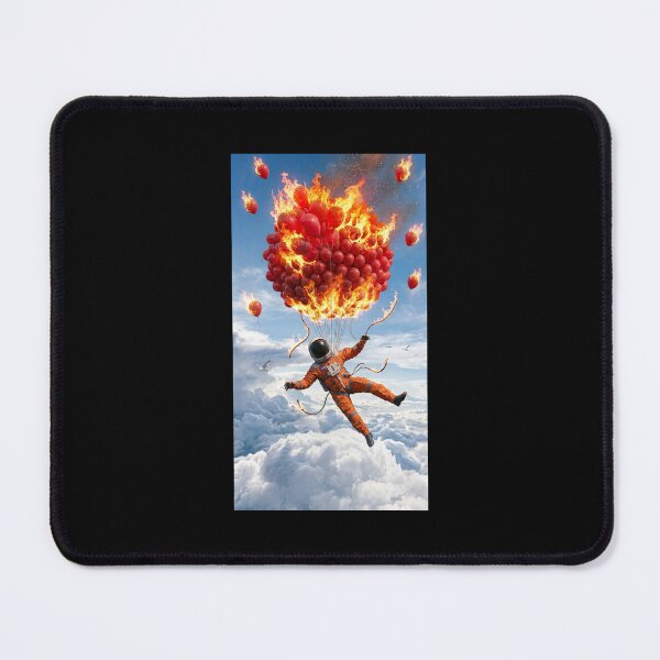 Item preview, Falling Astronaut: Burning Red Balloons Above the Clouds designed and sold by Rain-Road.