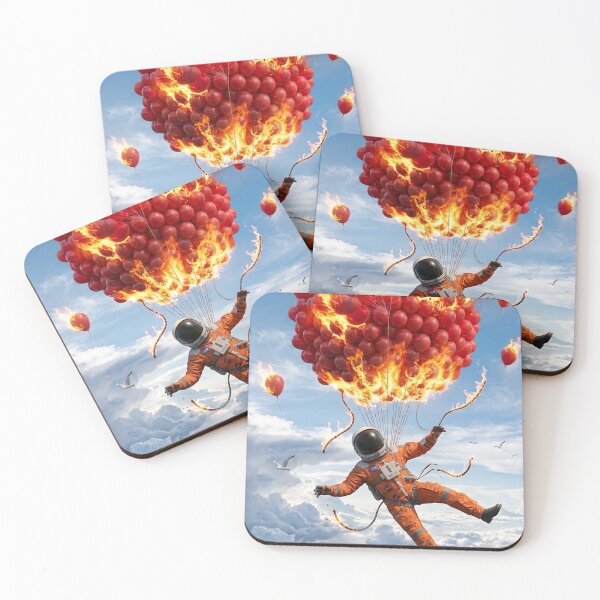 Item preview, Falling Astronaut: Burning Red Balloons Above the Clouds designed and sold by Rain-Road.
