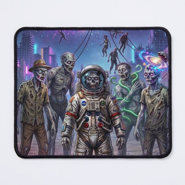 Item preview, Surreal Zombie Spaceman in Cosmic Neon Wasteland designed and sold by Rain-Road.