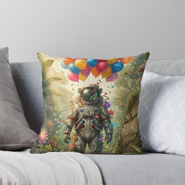 Item preview, Botanical Surreal Astronaut - Colorful Balloons Space Art designed and sold by Rain-Road.