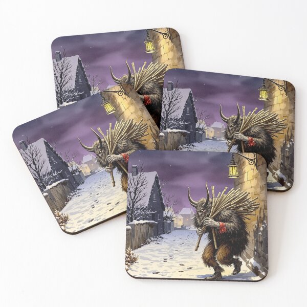 Item preview, Krampus in the Snowy Lane, Vintage Christmas Print designed and sold by GildedFolio.