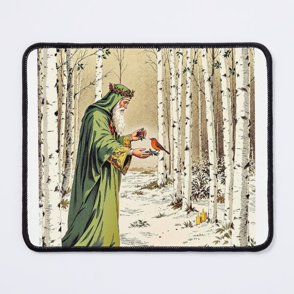 Item preview, The Holly King and the Robin, Yule Winter Print designed and sold by GildedFolio.