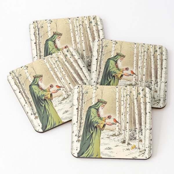 Item preview, The Holly King and the Robin, Yule Winter Print designed and sold by GildedFolio.