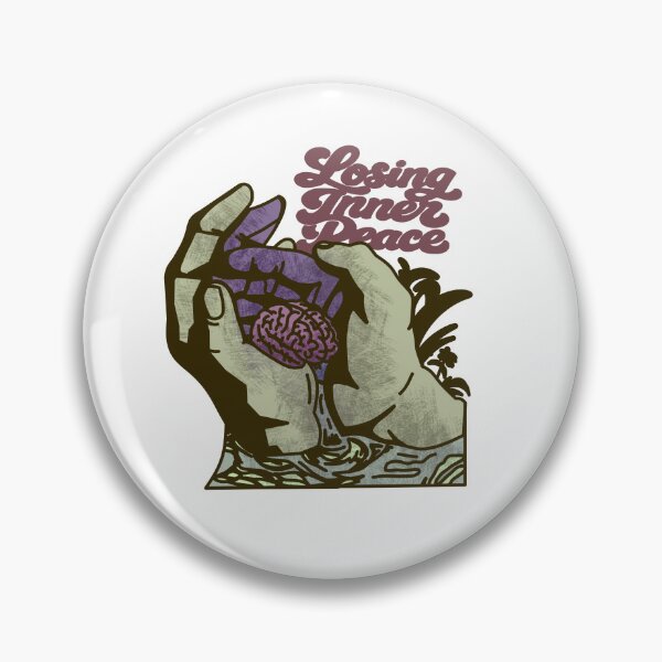 Item preview, Losing Inner Peace Funny Mental Health Stress Anxiety Brain designed and sold by SubtleStaticArt.
