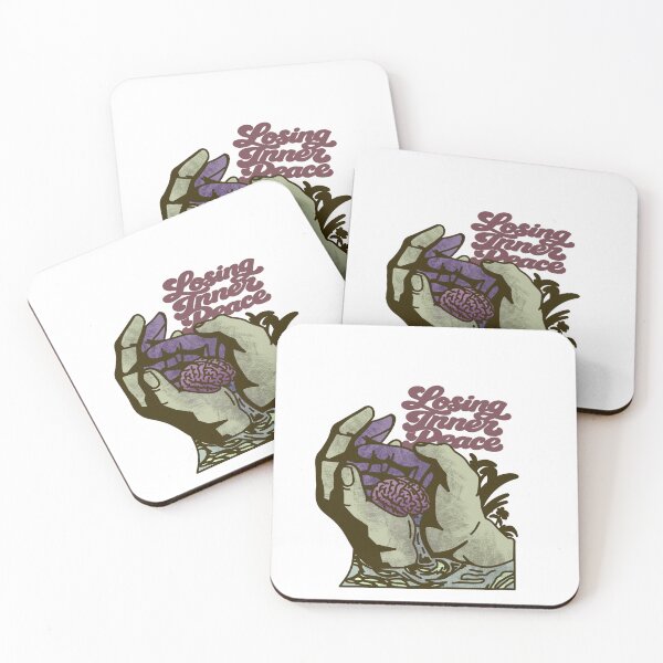 Item preview, Losing Inner Peace Funny Mental Health Stress Anxiety Brain designed and sold by SubtleStaticArt.