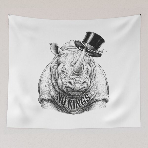 Item preview, No Kings Rhino Socialist Anti Capitalist Top Hat designed and sold by Owcomm.