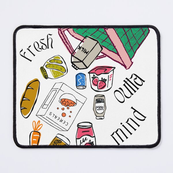 Item preview, Fresh Outta Mind Retro Food Drink Doodles Cute Kitchen Pattern designed and sold by The Lady Goblin's Goods.