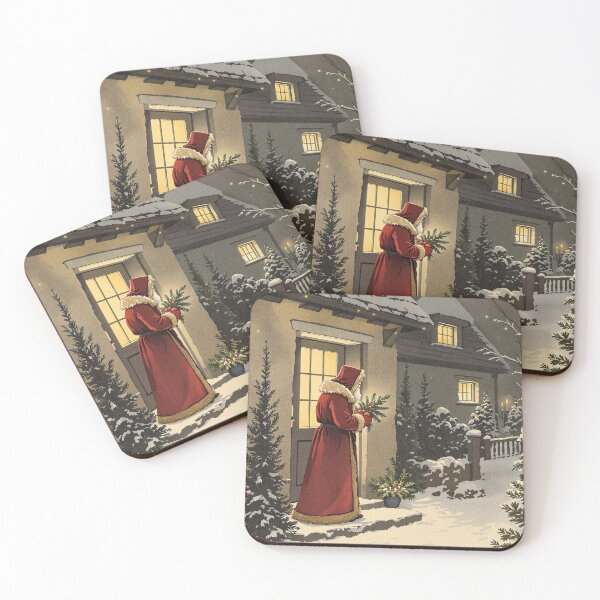 Item preview, Father Christmas at the Cottage Door, Vintage Print designed and sold by GildedFolio.