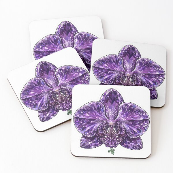 Item preview, Purple Orchid Crystal Sticker - Amethyst Diamond Flower designed and sold by Crystal Critters .