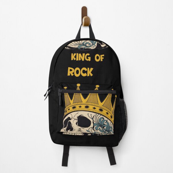 Item preview, king of rock skull gold crown retro tattoo typography  designed and sold by stileepensieri.