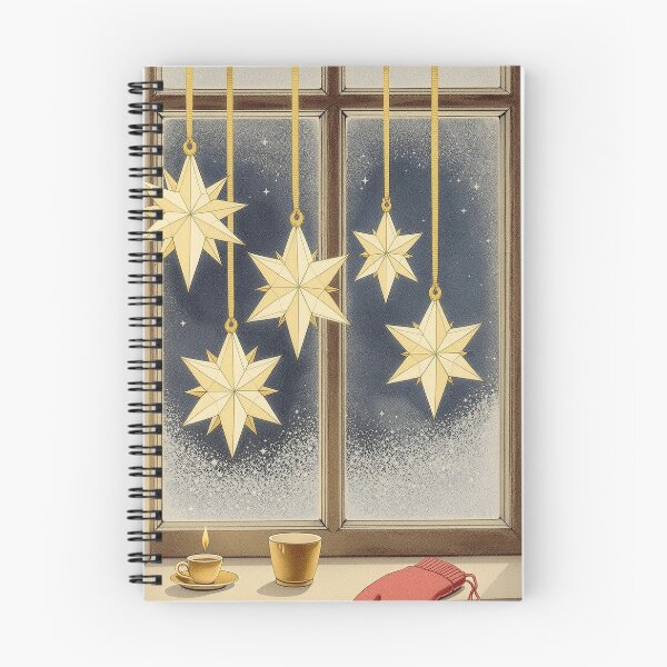 Item preview, Paper Stars in the Window, Vintage Christmas Print designed and sold by GildedFolio.