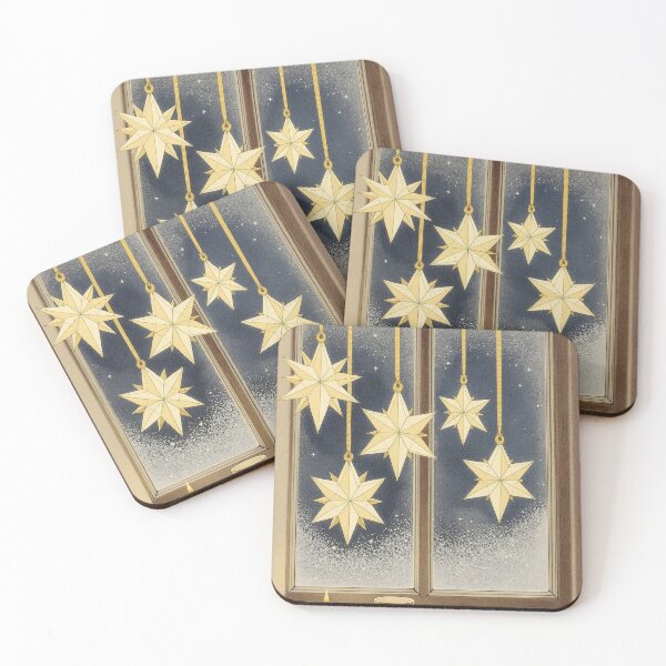Item preview, Paper Stars in the Window, Vintage Christmas Print designed and sold by GildedFolio.