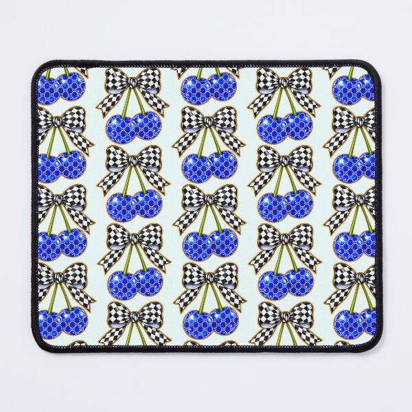 Item preview, Blue Cherries Checkerboard Bow Design designed and sold by StudioDWS.