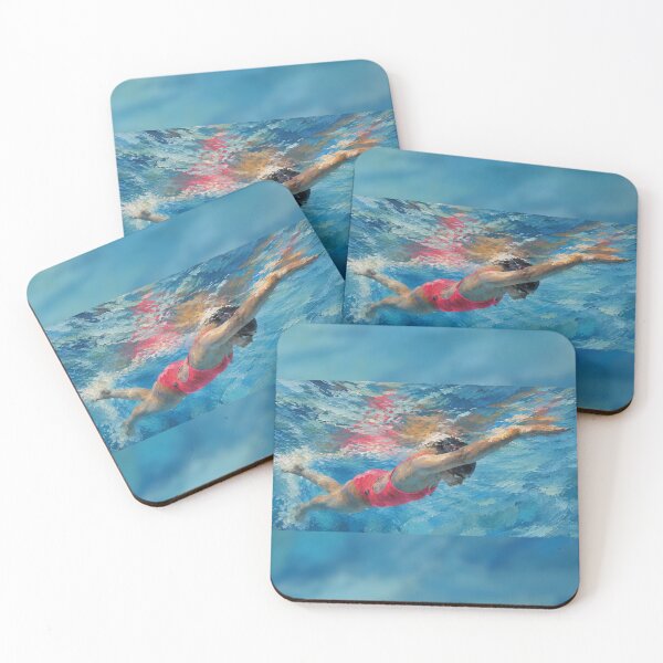 Item preview, Impressionist Swimmer Painting Under Water designed and sold by Paper&Palette.