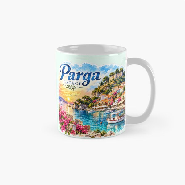 Item preview, Parga Greece Mediterranean Watercolor Travel designed and sold by GusiaTreasures.