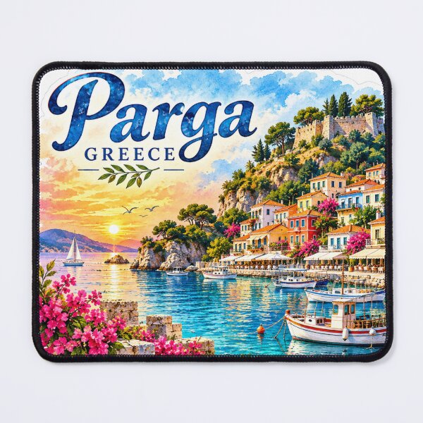 Item preview, Parga Greece Mediterranean Watercolor Travel designed and sold by GusiaTreasures.
