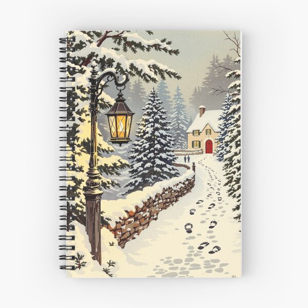 Item preview, Lantern on the Snowy Path, Vintage Christmas Print designed and sold by GildedFolio.