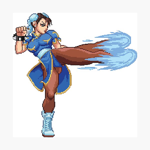 Item preview, Chun-Li Lightning Kick 32-bit Retro Pixel Art designed and sold by Ctrl+AltGalaxy.
