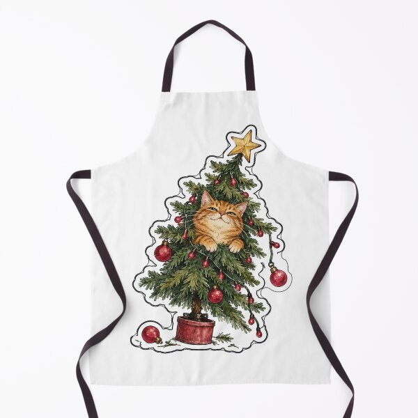 Item preview, Smug Orange Tabby Cat Hiding Inside the Christmas Tree designed and sold by eignvalue.