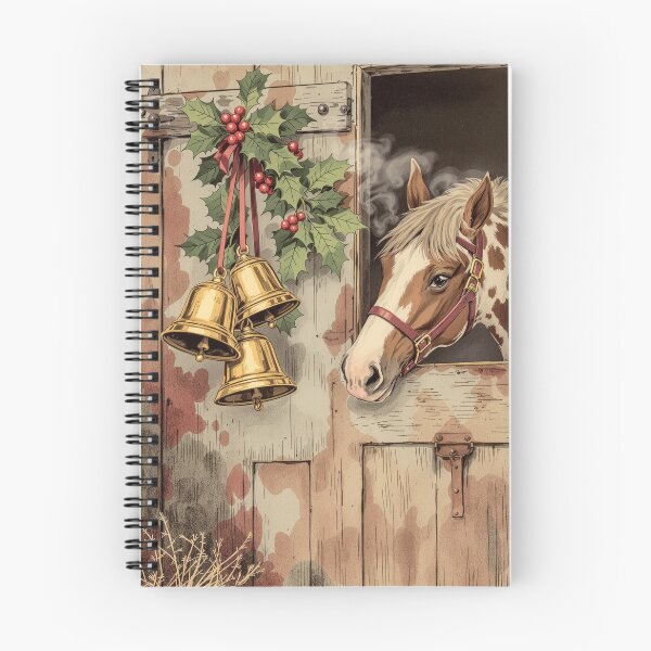 Item preview, Sleigh Bells and the Stable Horse, Vintage Christmas Print designed and sold by GildedFolio.