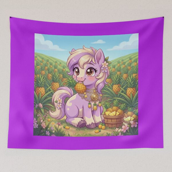 Item preview, Fantasy pony art eating pineapple designed and sold by Azurart2.