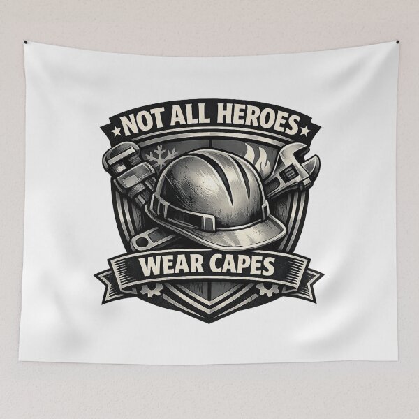 Item preview, HVAC Emblem - Not All Heroes Wear Capes designed and sold by FrozenHeat97.