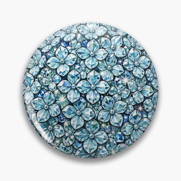 Item preview, Light Blue Hydrangea Crystal Sticker - Aquamarine Diamond Cluster designed and sold by FineLineBotanical .