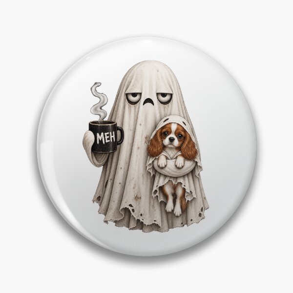 Item preview, Grumpy Cavalier King Charles Spaniel Ghost Halloween Mug designed and sold by luu phong.