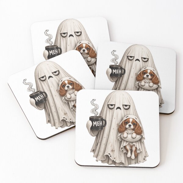 Item preview, Grumpy Cavalier King Charles Spaniel Ghost Halloween Mug designed and sold by luu phong.