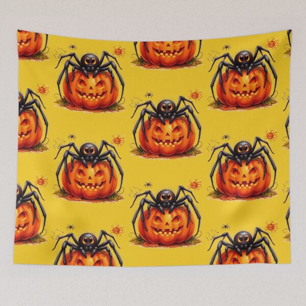 Item preview, Cute Halloween Spider on Jack O Lantern Pumpkin Spooky Autumn Design designed and sold by anemiche.