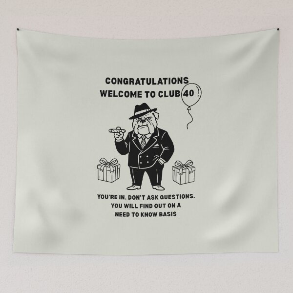 Item preview, Funny 40th Birthday Welcome to Club 40 Gangster Bulldog Mafia Style designed and sold by HYPNK.