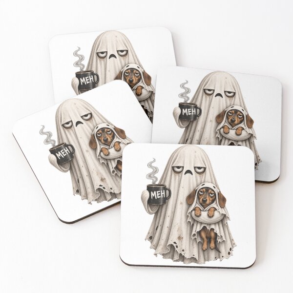 Item preview, Grumpy Dachshund Ghost Halloween Mug designed and sold by luu phong.