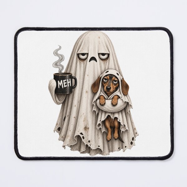 Item preview, Grumpy Dachshund Ghost Halloween Mug designed and sold by luu phong.