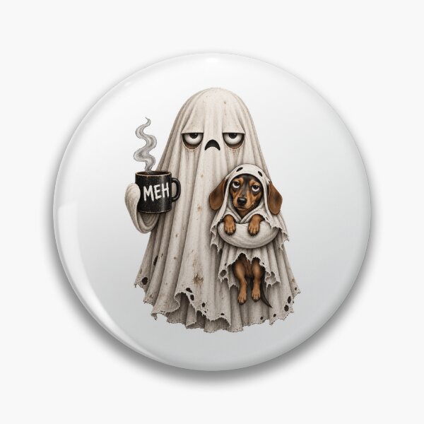 Item preview, Grumpy Dachshund Ghost Halloween Mug designed and sold by luu phong.