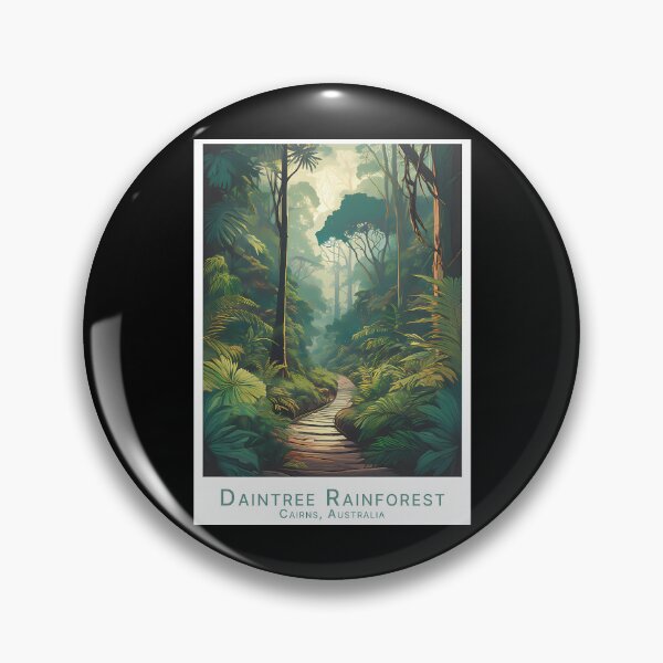 Item preview, Vintage Minimal Retro Travel Poster - Daintree Rainforest Cairns Australia designed and sold by BaleOfelia.