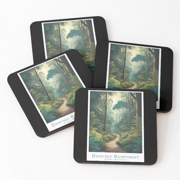 Item preview, Vintage Minimal Retro Travel Poster - Daintree Rainforest Cairns Australia designed and sold by BaleOfelia.