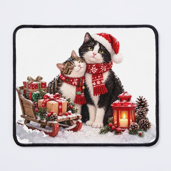 Item preview, Christmas cats pinecone scarves sled gift designed and sold by HappySmile123.