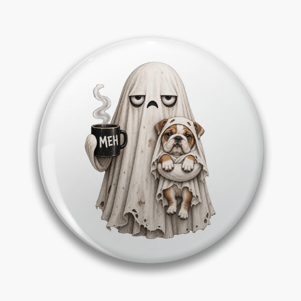 Item preview, Grumpy English Bulldog Ghost Halloween Mug designed and sold by luu phong.