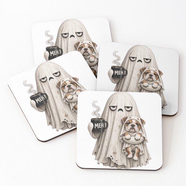 Item preview, Grumpy English Bulldog Ghost Halloween Mug designed and sold by luu phong.