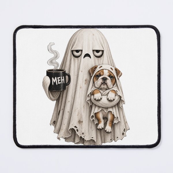Item preview, Grumpy English Bulldog Ghost Halloween Mug designed and sold by luu phong.